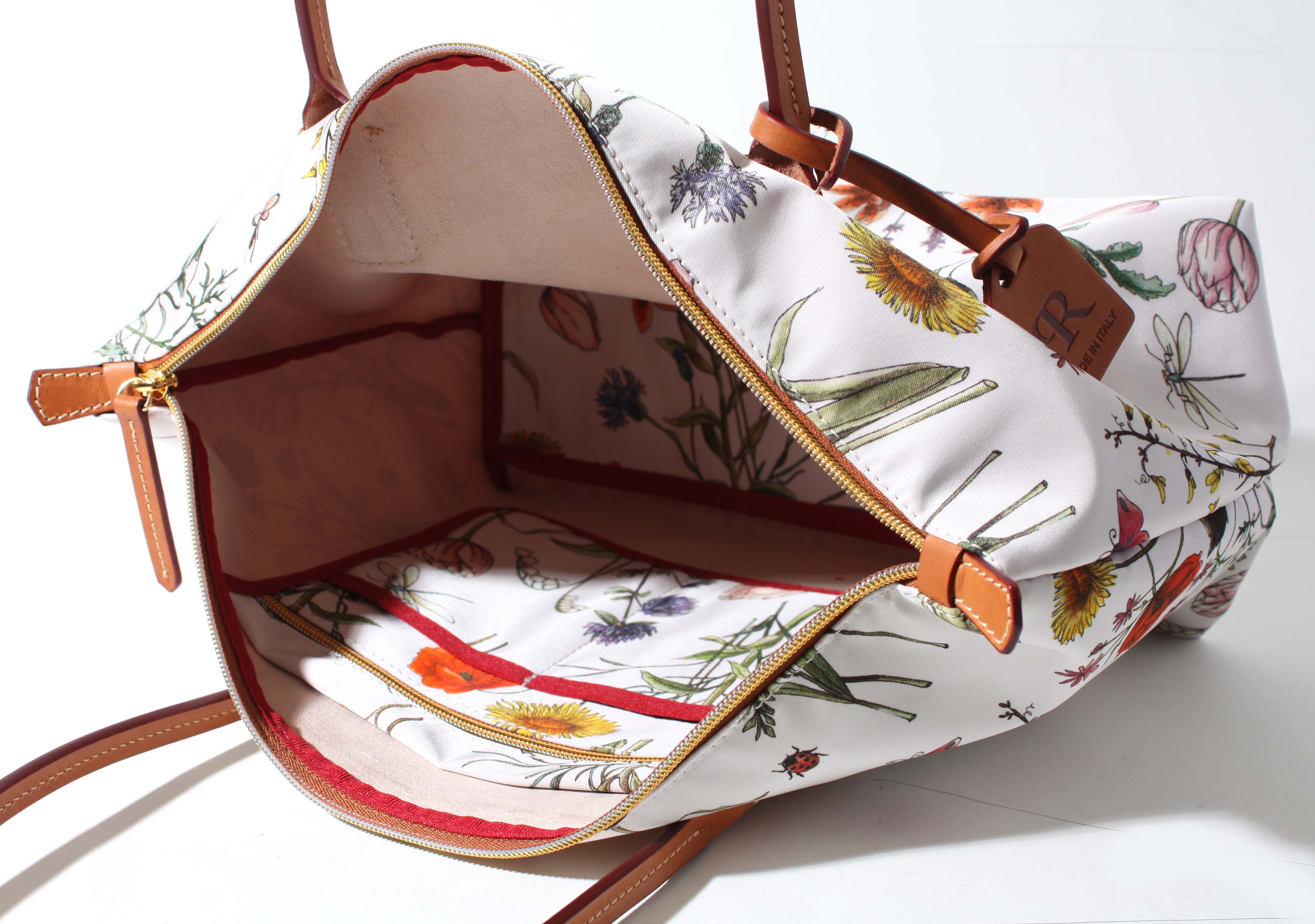ROBERTINA FLOWER NATURAL LARGE TOTE｜Roberta Pieri