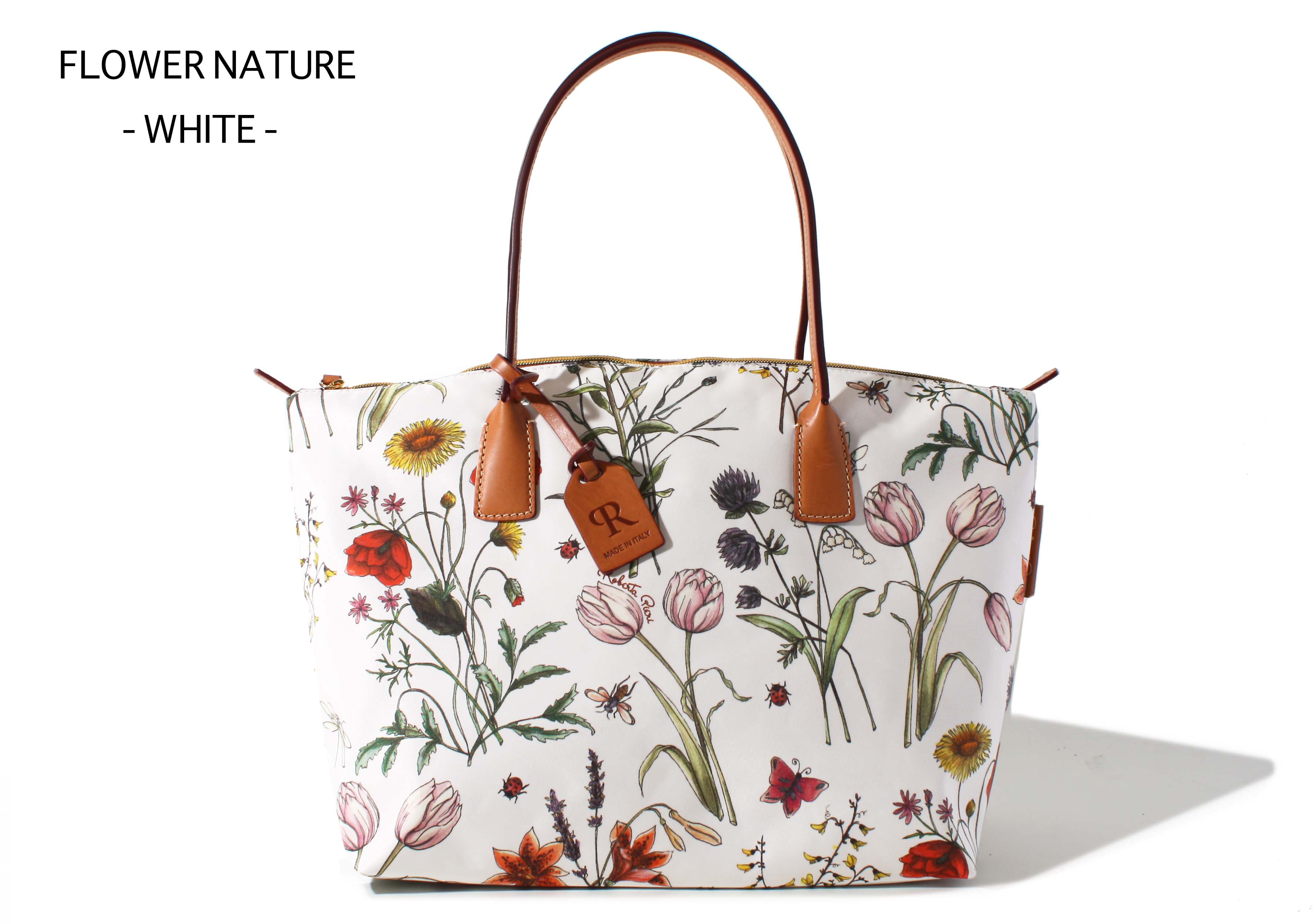 【極美品】ROBERTA PIERI FLOWER LARGE TOTE BAG ROBERTINA FLOWER NATURAL LARGE TOTE｜Roberta Pieri